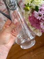 Antīka jūgendstila stikla karafe ar reljefu metāla apdari un gravējumu (Antique Art Nouveau Glass Carafe with Metal Mount) (5925) - Image 5