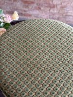 Kleiner Stuhl, Hellbeige mit Pastellgrünem Stoff (6564) – Bild 11