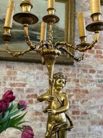 misiņa/bronzas galda lampa ar eņģeļa figūru, liela izmēra, 6 spuldzēm, smaga (6412) - Image 8