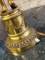 misiņa/bronzas galda lampa ar eņģeļa figūru, liela izmēra, 6 spuldzēm, smaga (6412) - Image 20