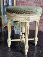 Kleiner Stuhl, Hellbeige mit Pastellgrünem Stoff (6564) – Bild 4