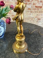 misiņa/bronzas galda lampa ar eņģeļa figūru, liela izmēra, 6 spuldzēm, smaga (6412) - Image 23