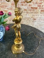 misiņa/bronzas galda lampa ar eņģeļa figūru, liela izmēra, 6 spuldzēm, smaga (6412) - Image 22