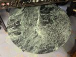 Металлический журнальный столик с темно-зеленой мраморной столешницей, средний размер, тяжелый (6219) — изображение 5