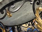 Металлический журнальный столик с темно-зеленой мраморной столешницей, средний размер, тяжелый (6219) — изображение 18