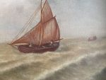 2gab gleznas ar kuģiem, zelta krāsas rāmjos, vidēji maza izmēra (6492) - Image 13