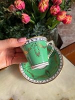 Porcelāna tējas/kafijas krūze ar šķīvi, Maza Izmēra (2991) - Image 4