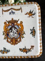 Antīka Žjēnas fajansa paplāte ar renesanses motīviem — Gien manufaktūra (antique gien faience serving tray) (6574) - Image 7