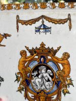 Antīka Žjēnas fajansa paplāte ar renesanses motīviem — Gien manufaktūra (antique gien faience serving tray) (6574) - Image 6
