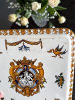 Antīka Žjēnas fajansa paplāte ar renesanses motīviem — Gien manufaktūra (antique gien faience serving tray) (6574) - Image 5