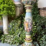 Capodimonte porcelain pedestal hand-painted