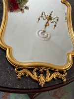 Zeltīts sienas spogulis ar akanta kroni — Luija XV stilā (Gilt Rococo Wall Mirror in Louis XV Style) (7091) - Image 7