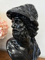 Ajaks Lielais — Antīkā Grieķu Mitoloģija / Neoklasicisms, Eiropa, 20. gs. · Mākslinieciskais ģipsis, melnā krāsā, vidēja smaguma (6001) - Image 7