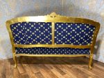Zeltēts Luija XV salona komplekts ar ziedu gobelēnu, liela izmēra sofa + 2 lieli krēsli ar roku balstiem, (224) - Image 21