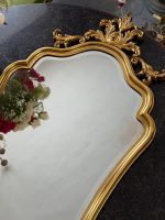 Zeltīts sienas spogulis ar akanta kroni — Luija XV stilā (Gilt Rococo Wall Mirror in Louis XV Style) (7091) - Image 3