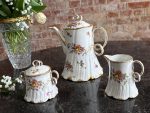 Francijas porcelāna komplekts ar ziedu motīviem — Napoleona III stilā (French Porcelain Tea Set with Floral Motifs in Napoleon III Style) (6570) - Image 2