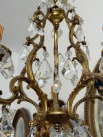Bronzas un kristāla lustra ar 5 spuldzēm — Luija XV stils, Francija, 20. gs. vidus (6667) - Image 6