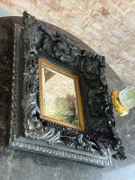 spogulis melnā krāsā ar facetu, kompozītmateriāls, vidēja izmēra (7261) - Image 9