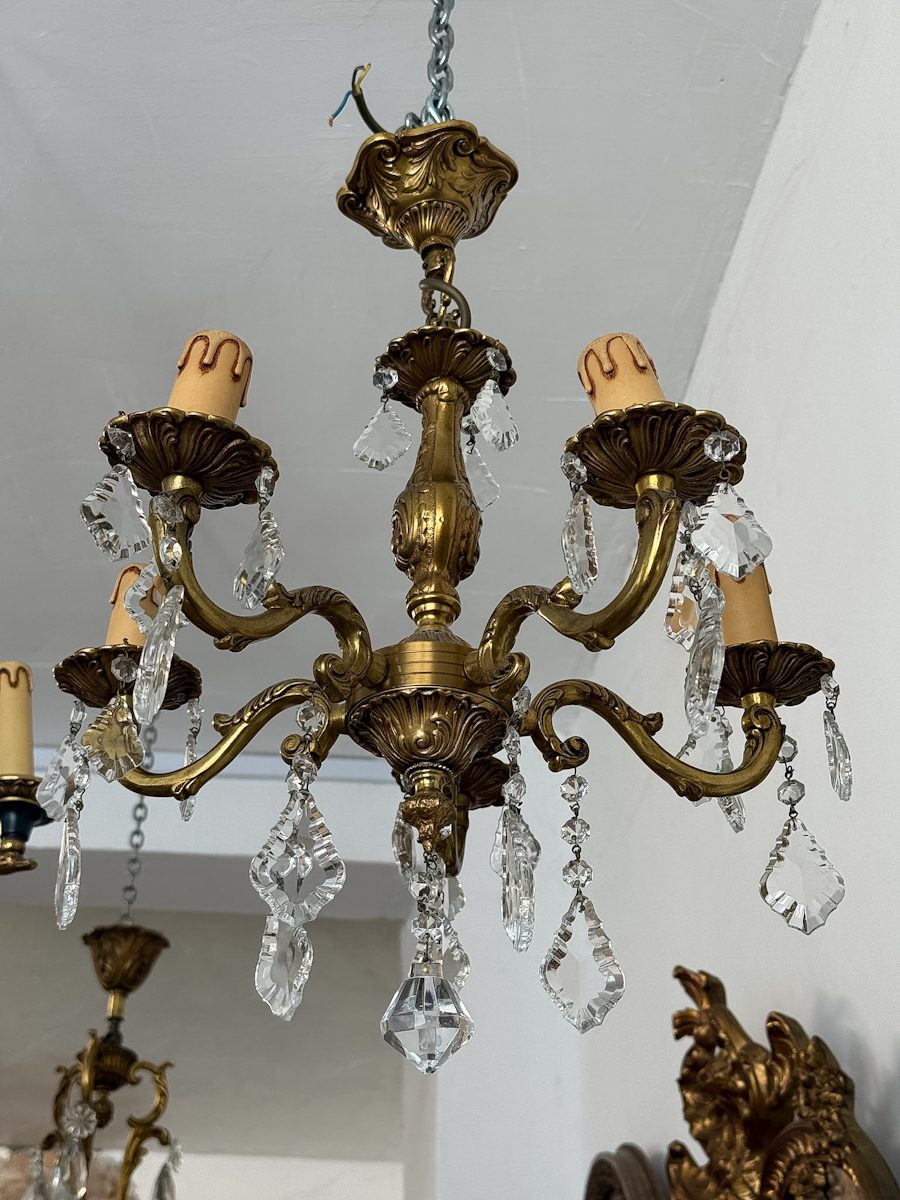 Neliela izmēra griestu lampa ar kristāliņiem, 5 spuldzēm (6671) - Image 1