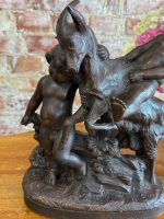 Terrakottafigur – putto med ged, Nyrokoko, Frankrig - Billede 7