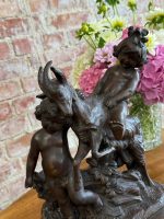 Terrakottafigur – putto med ged, Nyrokoko, Frankrig - Billede 4