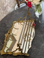 Gilt Brass Mirror Coat Rack with Hat Rack in Rococo Style (7090) - Image 4