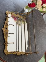 Gilt Brass Mirror Coat Rack with Hat Rack in Rococo Style (7090) - Image 3