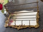 Gilt Brass Mirror Coat Rack with Hat Rack in Rococo Style (7090) - Image 2