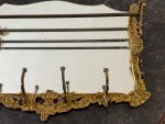 Gilt Brass Mirror Coat Rack with Hat Rack in Rococo Style (7090) - Image 8