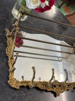 Gilt Brass Mirror Coat Rack with Hat Rack in Rococo Style (7090) - Image 6