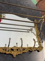 Gilt Brass Mirror Coat Rack with Hat Rack in Rococo Style (7090) - Image 7