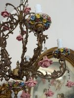 Griestu lampa ar puķītēm, vidēja izmēra, 5 spuldzēm, lampai ir gara ķēde, kuru var pēc nepieciešamības saīsināt (6669) - Image 10