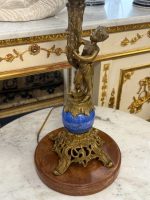 Galda lampa ar eņģeļa figūru, bez kupola, liela izmēra, bronza un marmora pamatne (5728) - Image 2