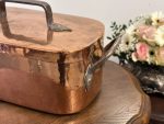 Sens kapara trauks ar vāku — historisma stilā - antique copper covered pan (5331) - Image 2