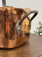 Sens kapara trauks ar vāku — historisma stilā - antique copper covered pan (5331) - Image 5