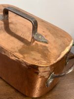 Sens kapara trauks ar vāku — historisma stilā - antique copper covered pan (5331) - Image 7