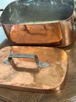 Sens kapara trauks ar vāku — historisma stilā - antique copper covered pan (5331) - Image 10