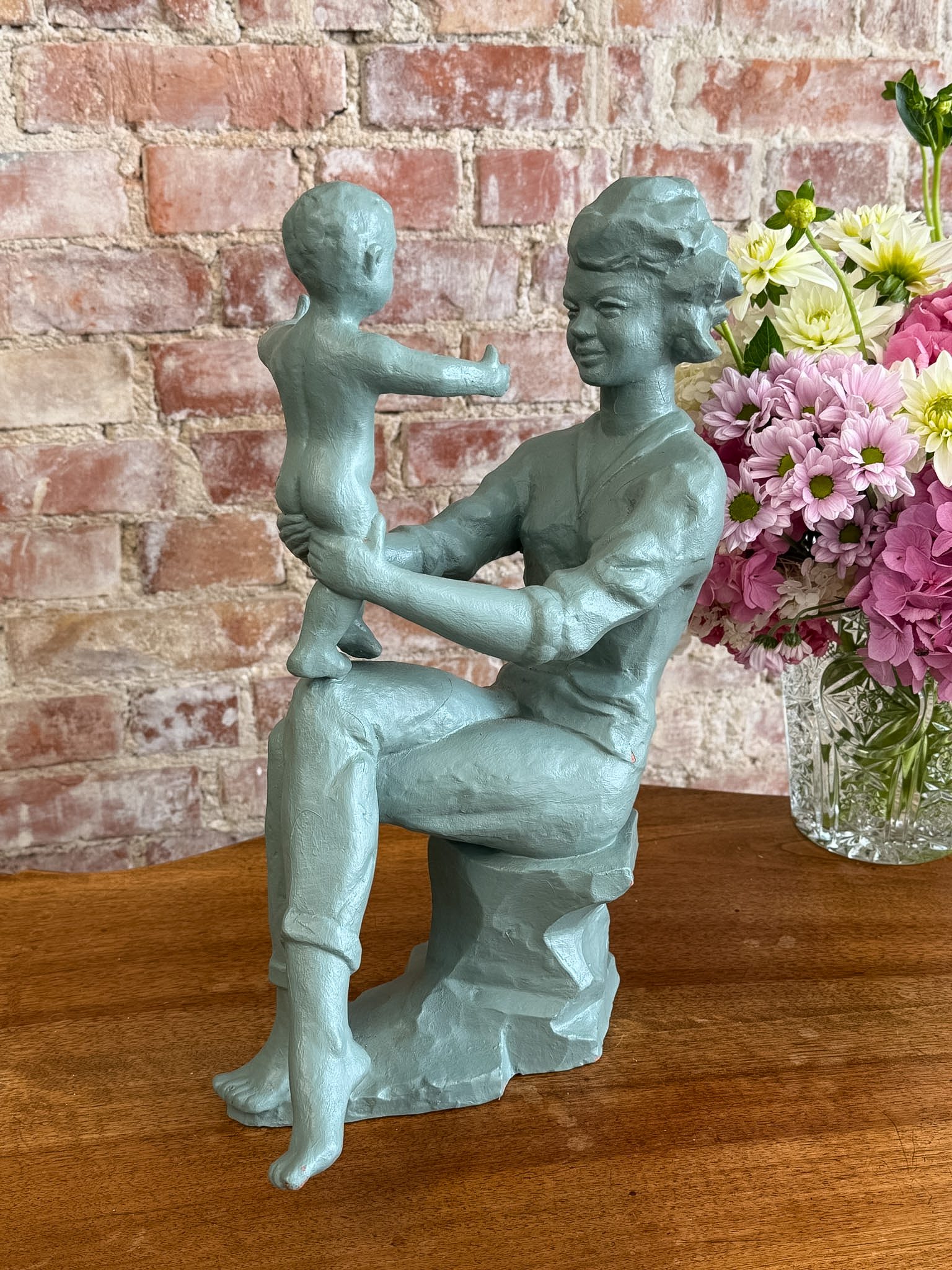 Terracotta Figurine, Bluish-Green, Medium Size (5989) - Image 1
