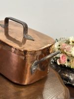Sens kapara trauks ar vāku — historisma stilā - antique copper covered pan (5331) - Image 14