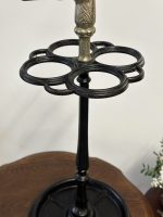 Čuguna lietussargu un kamīna piederumu statīvs ar pīles galvas rokturi — historisma stilā, (Cast Iron Umbrella and Fireplace Stand with Duck Head Handle)(5318) - Image 3