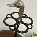 antique cast iron stick and umbrella stand duck head handle