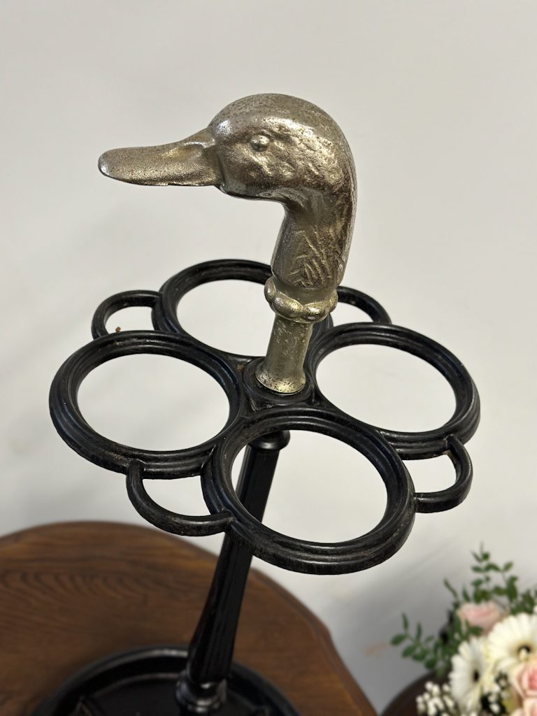 IMG_8718 antique cast iron stick and umbrella stand duck head handle