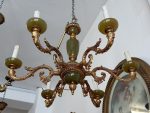 antique brass onyx chandelier 6 lights