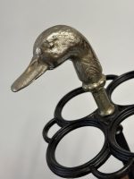 Čuguna lietussargu un kamīna piederumu statīvs ar pīles galvas rokturi — historisma stilā, (Cast Iron Umbrella and Fireplace Stand with Duck Head Handle)(5318) - Image 6