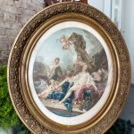 Magnificent 19th-century antique rococo print titled "Vénus à sa toilette" after François Boucher