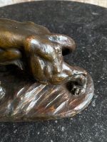Løveskulptur i terrakotta – Armand Fagotto, animallisme, ca. 1900–1920 - Bilde 6