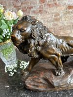Løveskulptur i terrakotta – Armand Fagotto, animallisme, ca. 1900–1920 - Bilde 8