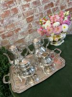 Apsudrabots tējas un kafijas servējamais komplekts ar paplāti — baroka stilā, (Silver Plated Tea and Coffee Service with Tray — Baroque Style) (2551) - Image 2