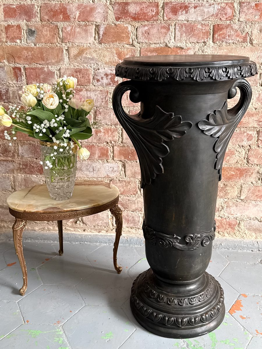 IMG_8856 antique black composite pedestal column stand plant post