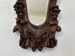 Ozolkoka sienas spogulis ar krāšņiem ziedu kokgriezumiem — Jūgendstilā (Antique Oak Wall Mirror with Floral Carvings in Jugendstil) (4137) - Image 5